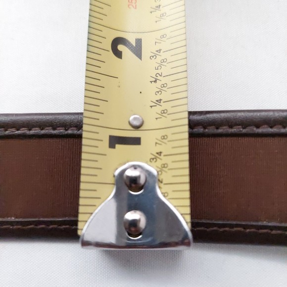 Lacoste 2115 Brown Leather Belt with Fabric 36/90 - Picture 3 of 6